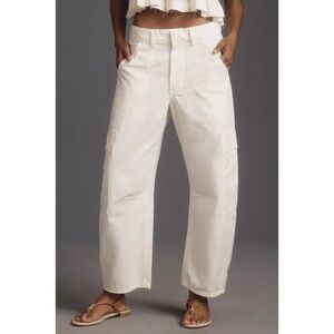 New Citizens of Humanity Marcelle Low Slung Barrel Cargo Pants Pashmina White 29